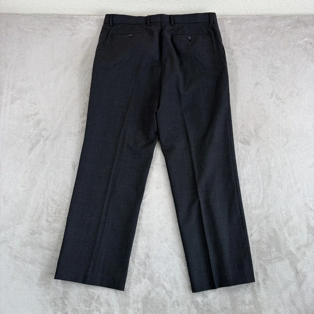 Banana Republic Classic Fit 100% Wool Trouser Pants in Grey Glen Check Men 35x30